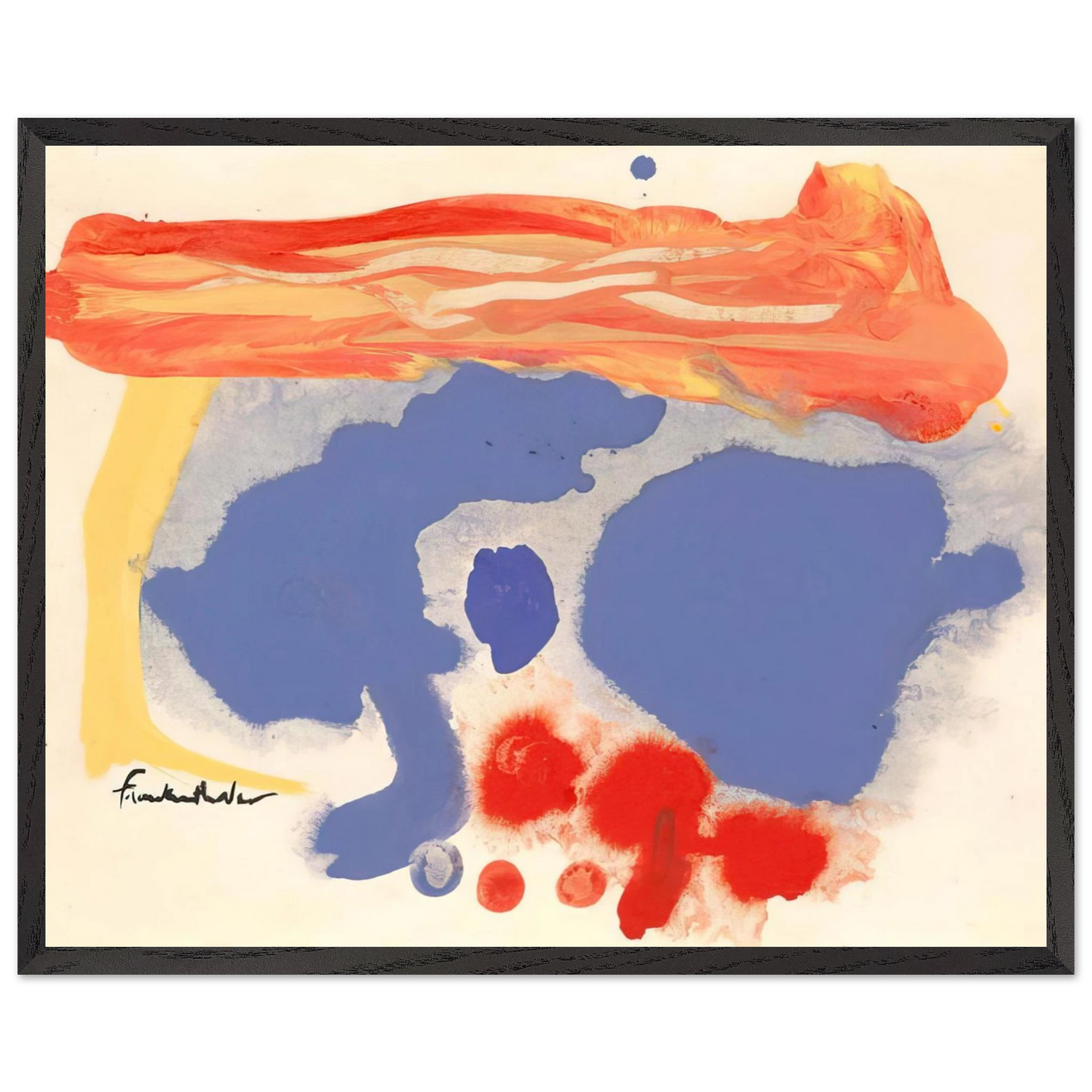 Helen Frankenthaler - Summerscene, Provincetown - 1961 Wall art - 50x70 cm / 20x28 inches - Premium Wooden Framed Poster With Fine Art Paper-canvas - Wood frame