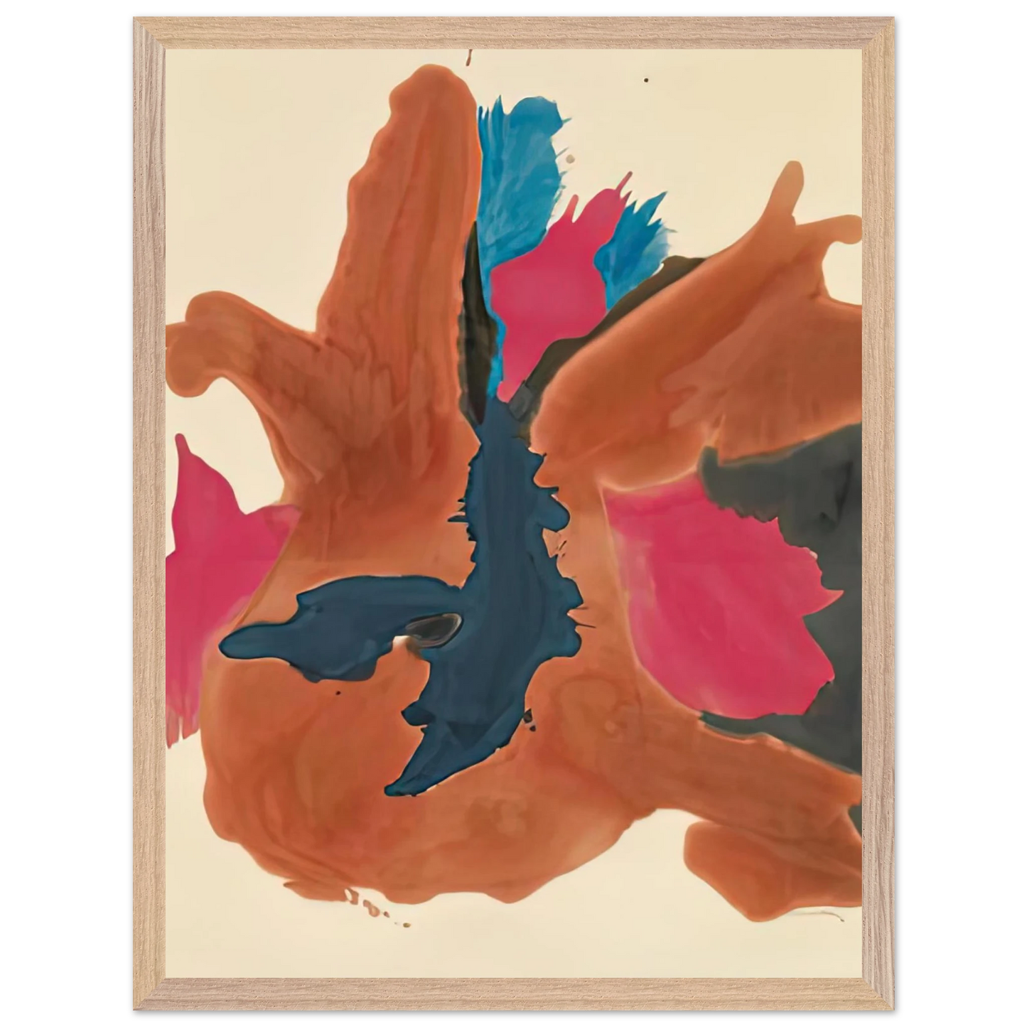 Helen Frankenthaler - Pink Lady, 1963- Wall Art - 21x29.7 cm / 8x12" - Premium Wooden Framed Poster With Fine Art Paper-canvas - Black frame
