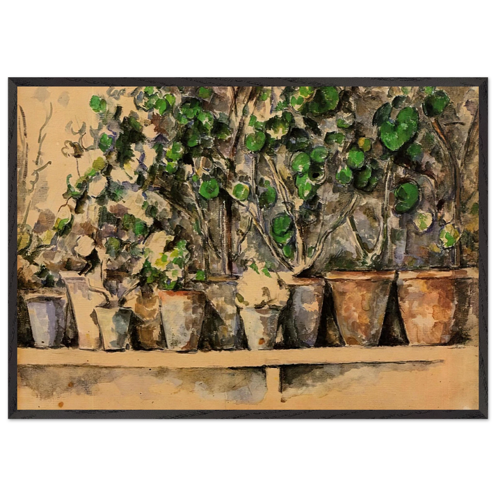 Flower Pots - Paul Cezanne 70x100 cm / 28x40 inches Framed Art Print – Black Wooden Frame