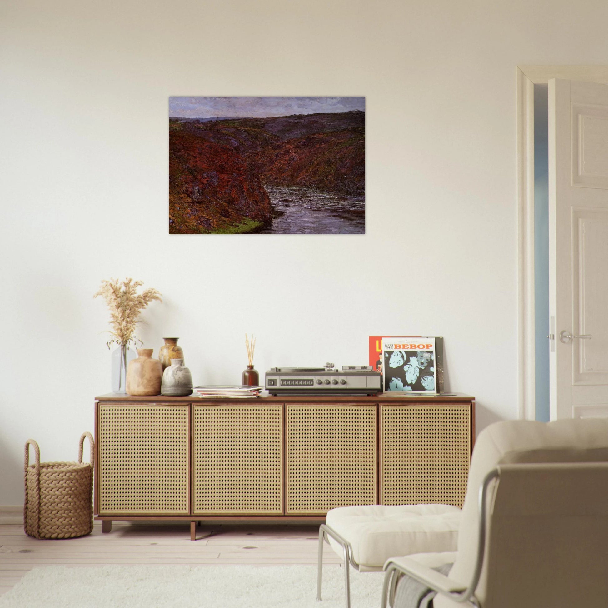Valley of the Creuse, Grey Sky - claude monet Brushed Aluminum Print - 70x100 cm / 28x40 inches | claude monet Aluminum Print | claude monet Prints