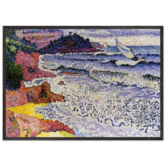 The Choppy Sea - Henri-Edmond Cross 70x100 cm / 28x40 inches Framed Art Print – Black Wooden Frame