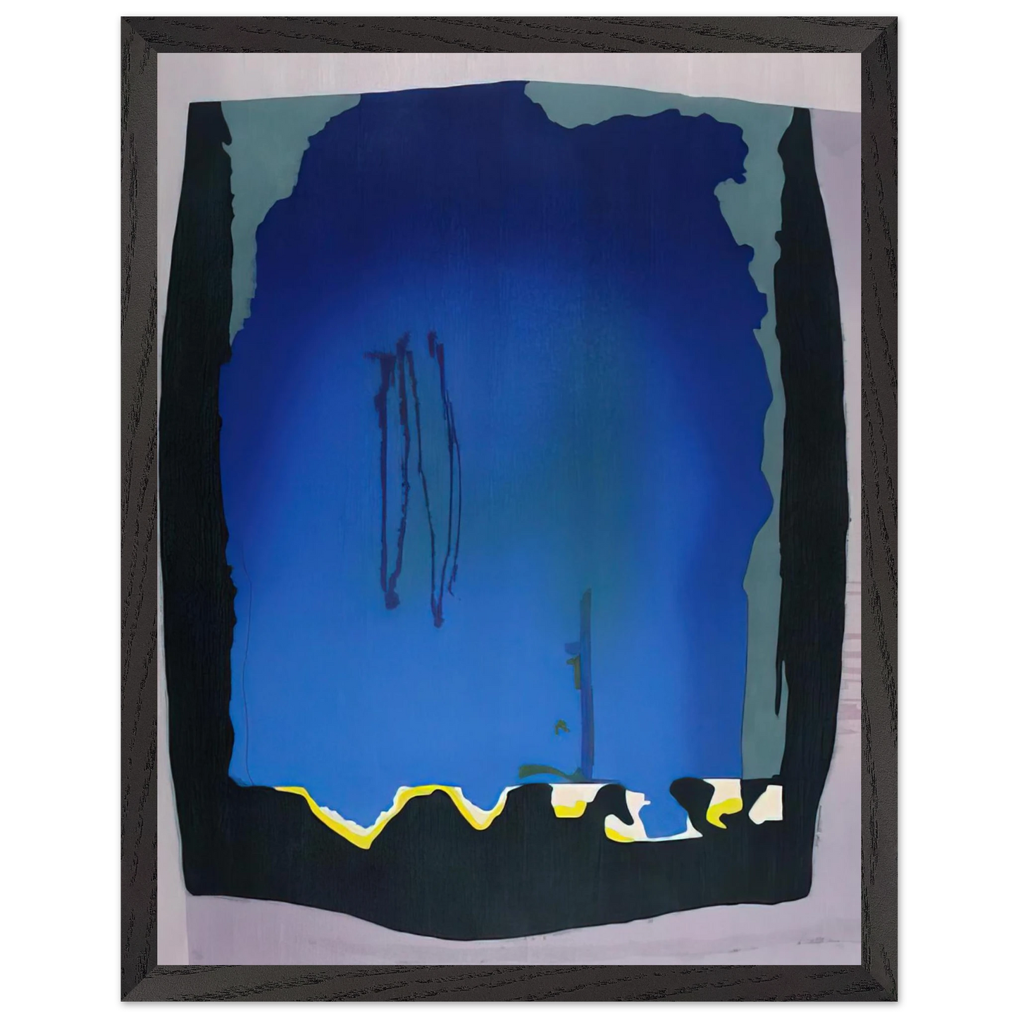 Helen Frankenthaler - Freefall - 1992 Wall art - 45x60 cm / 18x24 inches - Premium Wooden Framed Poster With Fine Art Paper-canvas - Wood frame