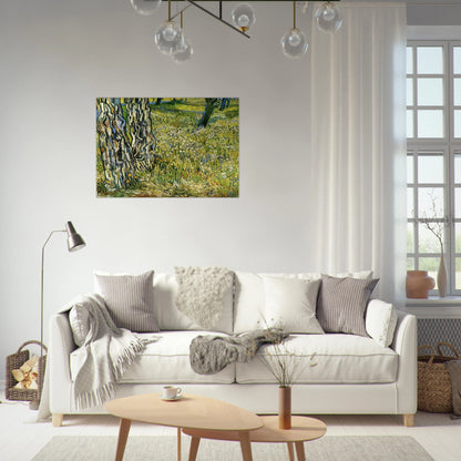 Tree Trunks in the Grass - Vincent van Gogh Brushed Aluminum Print - 70x100 cm / 28x40 inches | Vincent van Gogh Aluminum Print | Vincent van Gogh Prints