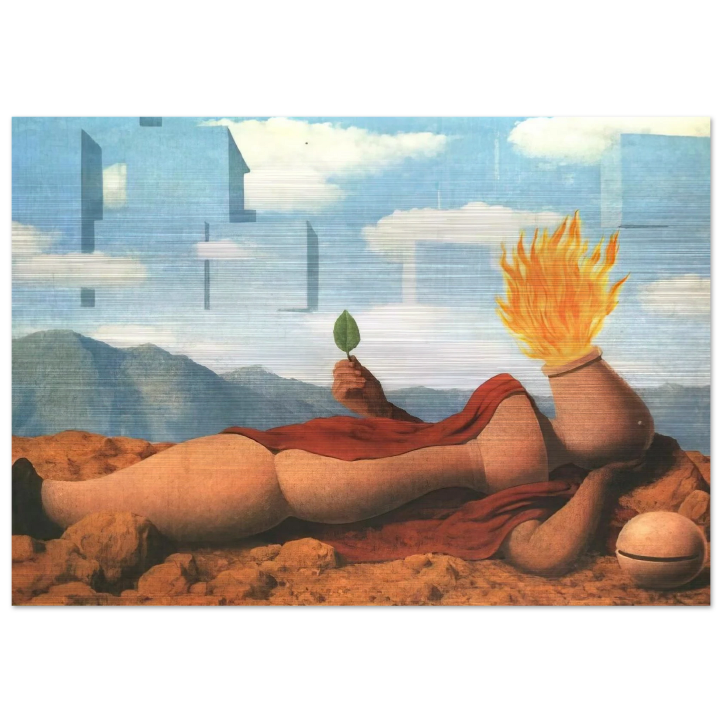 ELEMENTARY COSMOGONY 1949 - Rene Magritte Brushed Aluminum Print - 70x100 cm / 28x40 inches | Rene Magritte Aluminum Print | Rene Magritte Prints