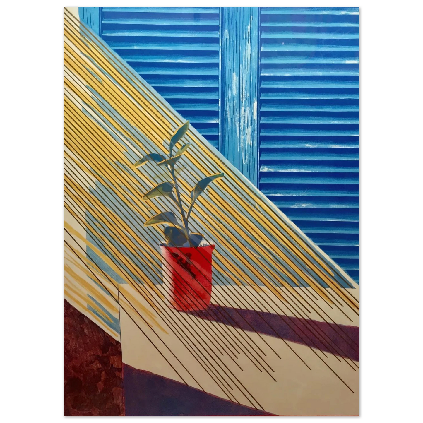 David Hockney - David Hockney Wall art - A2 (42 x 59.4  cm) - Premium Wooden Framed Poster With Fine Art Paper - Black frame