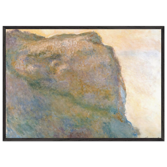 Cliff at Petit Ailly - claude monet 70x100 cm / 28x40 inches Framed Art Print – Black Wooden Frame
