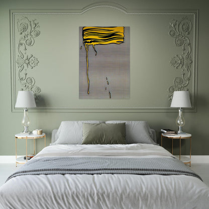 YELLOW BRUSHSTROKE I 1965 - Roy Lichtenstein Brushed Aluminum Print - 70x100 cm / 28x40 inches | Roy Lichtenstein Aluminum Print | Roy Lichtenstein Prints