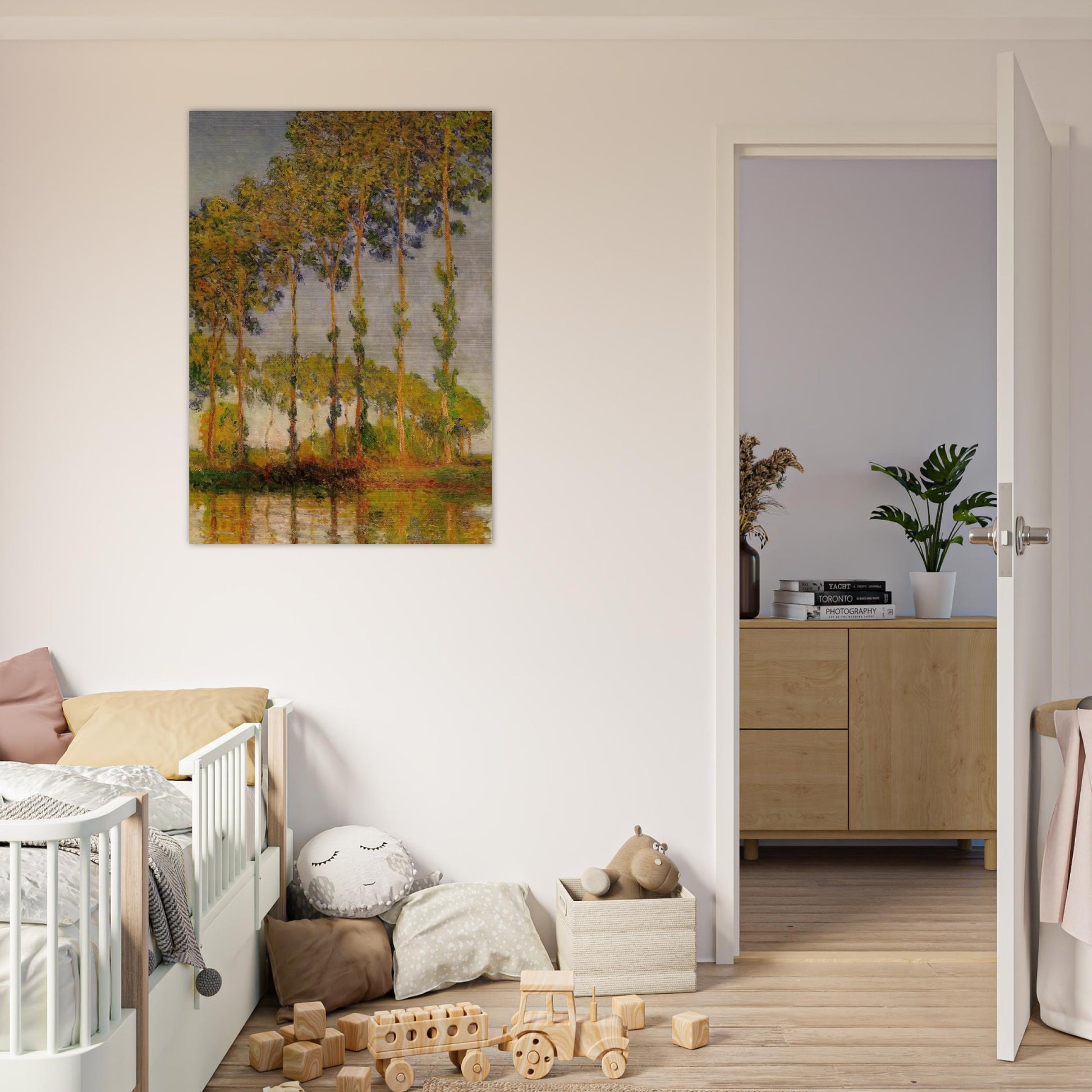 Poplars, Row in Autumn - claude monet Brushed Aluminum Print - 70x100 cm / 28x40 inches | claude monet Aluminum Print | claude monet Prints