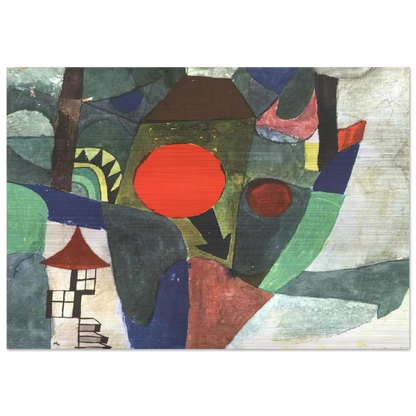 WITH THE SETTING SUN 1919 - Paul Klee Brushed Aluminum Print - 70x100 cm / 28x40 inches | Paul Klee Aluminum Print | Paul Klee Prints