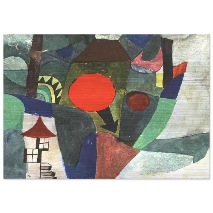 WITH THE SETTING SUN 1919 - Paul Klee Brushed Aluminum Print - 70x100 cm / 28x40 inches | Paul Klee Aluminum Print | Paul Klee Prints