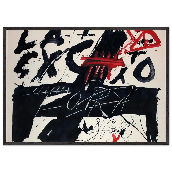 NEGRE I ROIG III FORA 1976 - Antoni Tapies 70x100 cm / 28x40 inches Framed Art Print – Black Wooden Frame