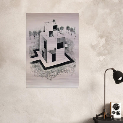 Haus Des Weissen Mannes - 1924 - Johannes Itten Brushed Aluminum Print - 70x100 cm / 28x40 inches | Johannes Itten Aluminum Print | Johannes Itten Prints