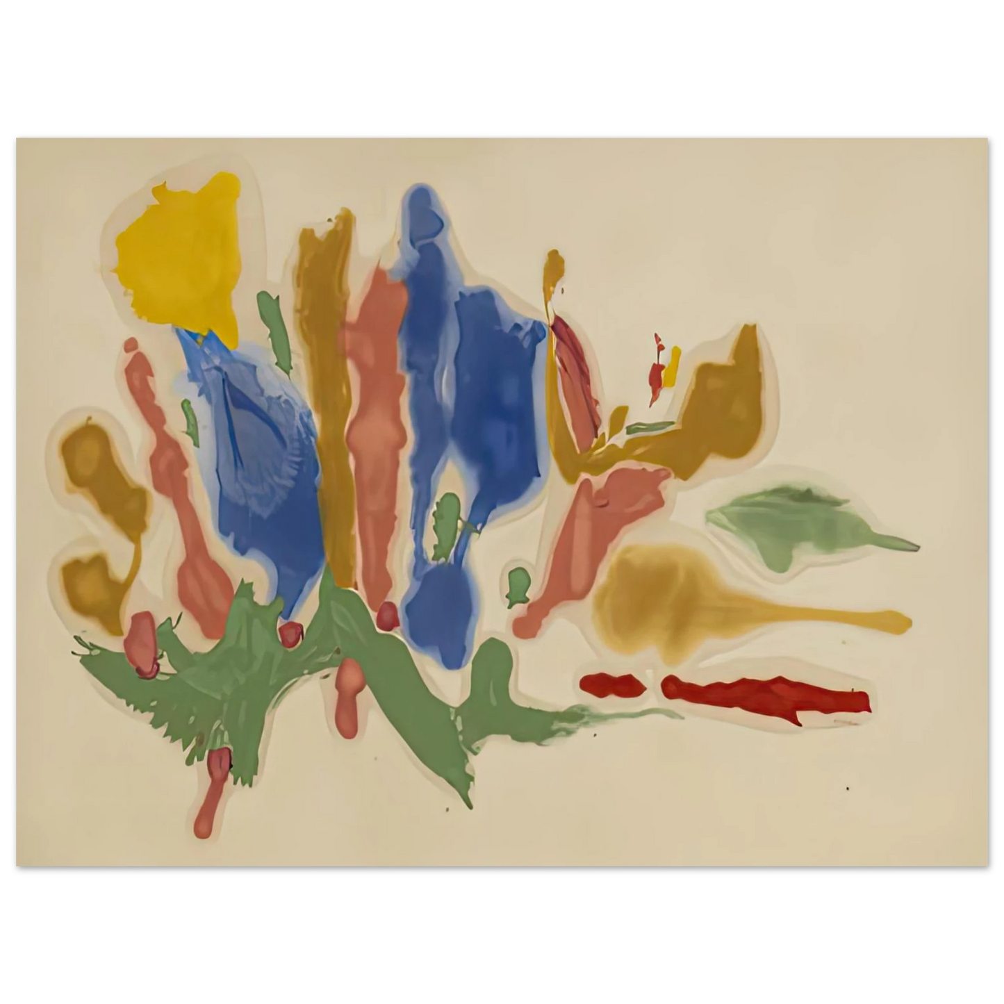 Helen Frankenthaler - Cool Summer, 1962- Wall Art - 21x29.7 cm / 8x12" - Fine Art Poster-canvas - -