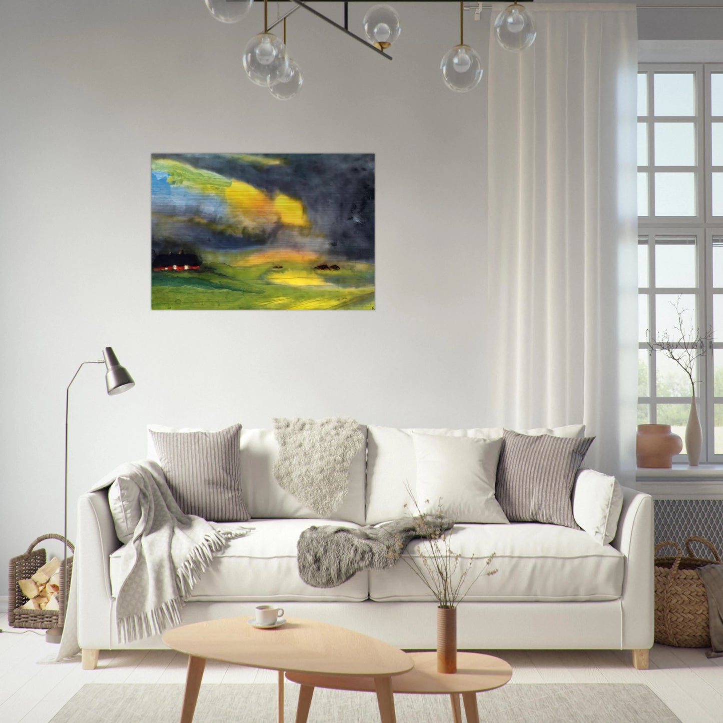 Colored sky above the Marais - Emil Nolde Brushed Aluminum Print - 70x100 cm / 28x40 inches | Emil Nolde Aluminum Print | Emil Nolde Prints