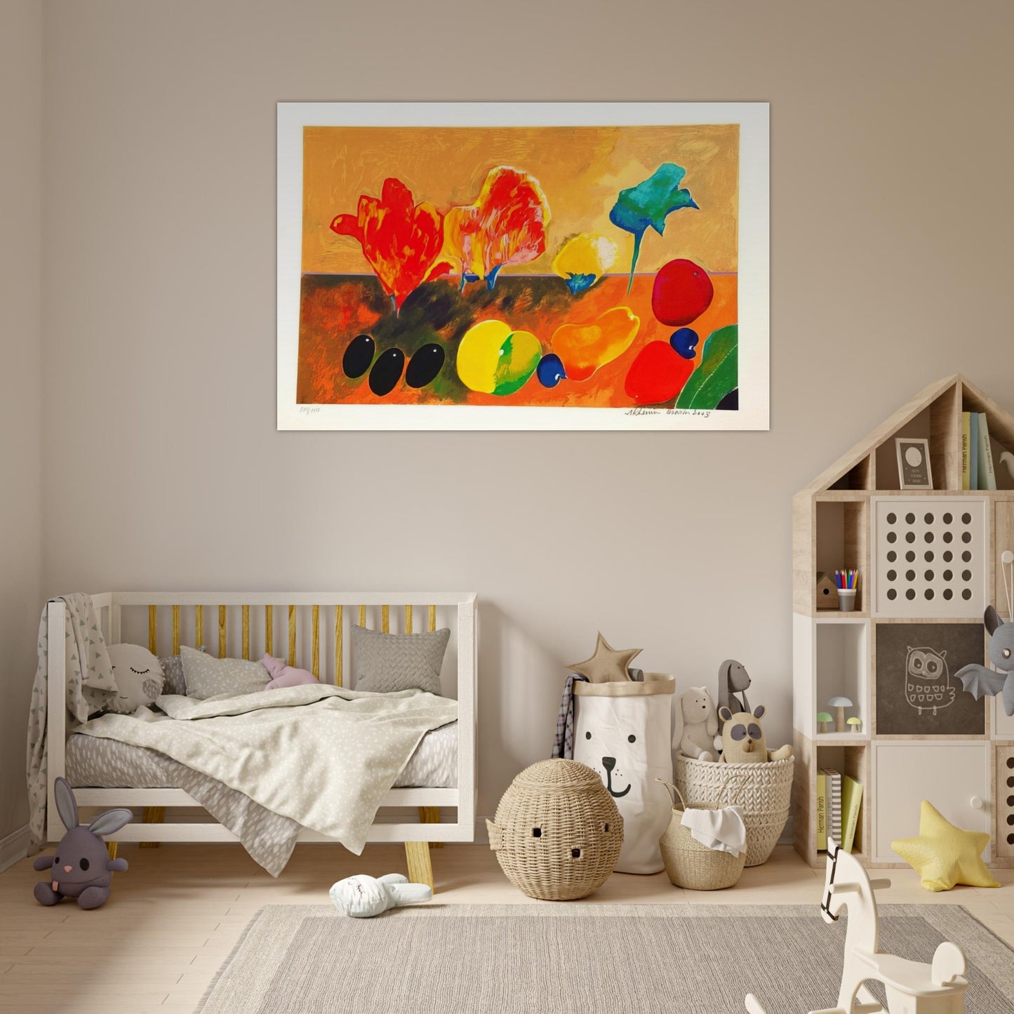 Flores e Frutas - 2003 - Aldemir Martins Art Prints - 100x150 cm / 40x60″ inches | Aldemir Martins Poster | Aldemir Martins Prints