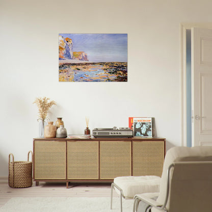 Beach and Cliffs at Pourville, Morning Effect - claude monet Brushed Aluminum Print - 70x100 cm / 28x40 inches | claude monet Aluminum Print | claude monet Prints