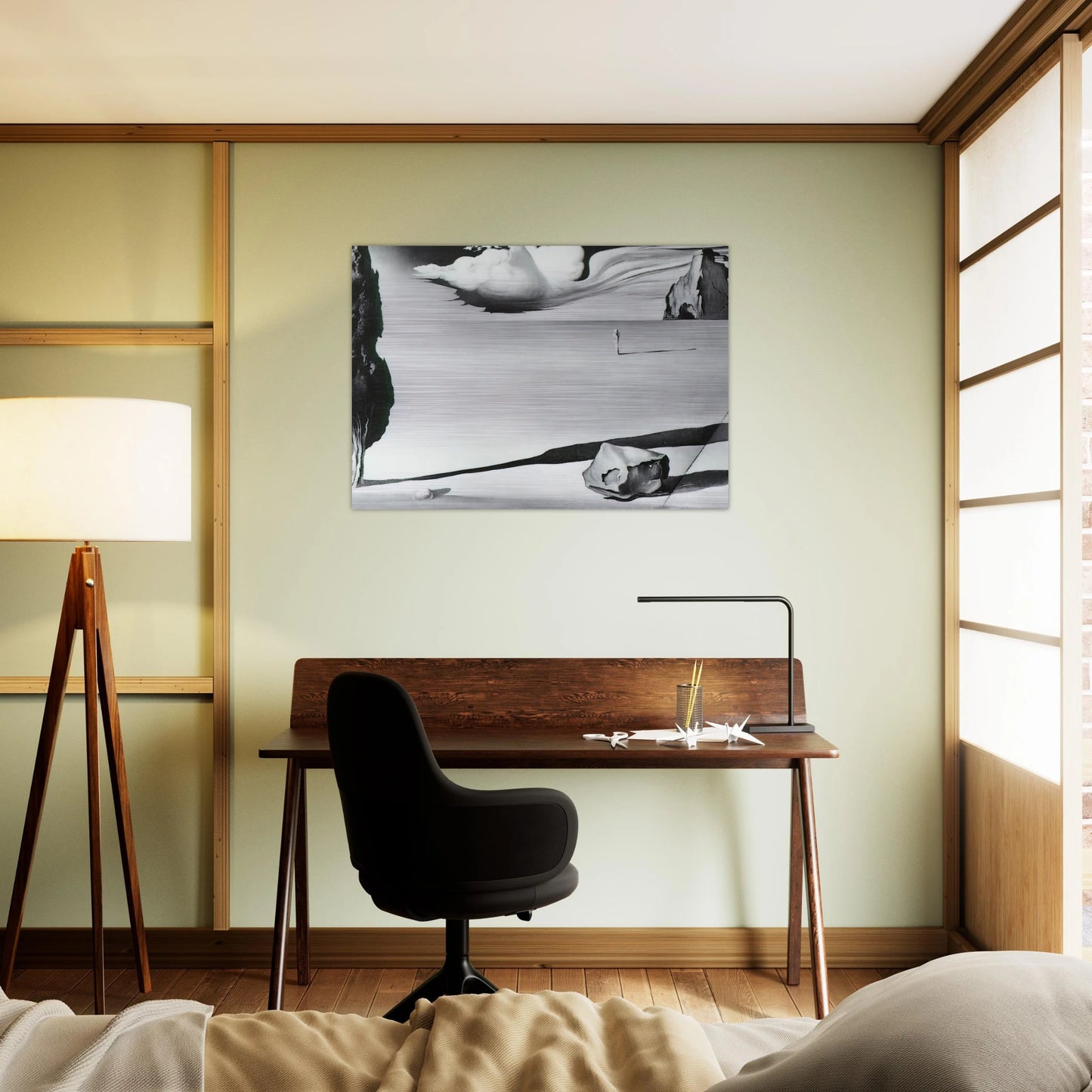 DESIGN FOR THE SET OF THE FILM SPELLBOUND - Salvador Dali Brushed Aluminum Print - 70x100 cm / 28x40 inches | Salvador Dali Aluminum Print | Salvador Dali Prints