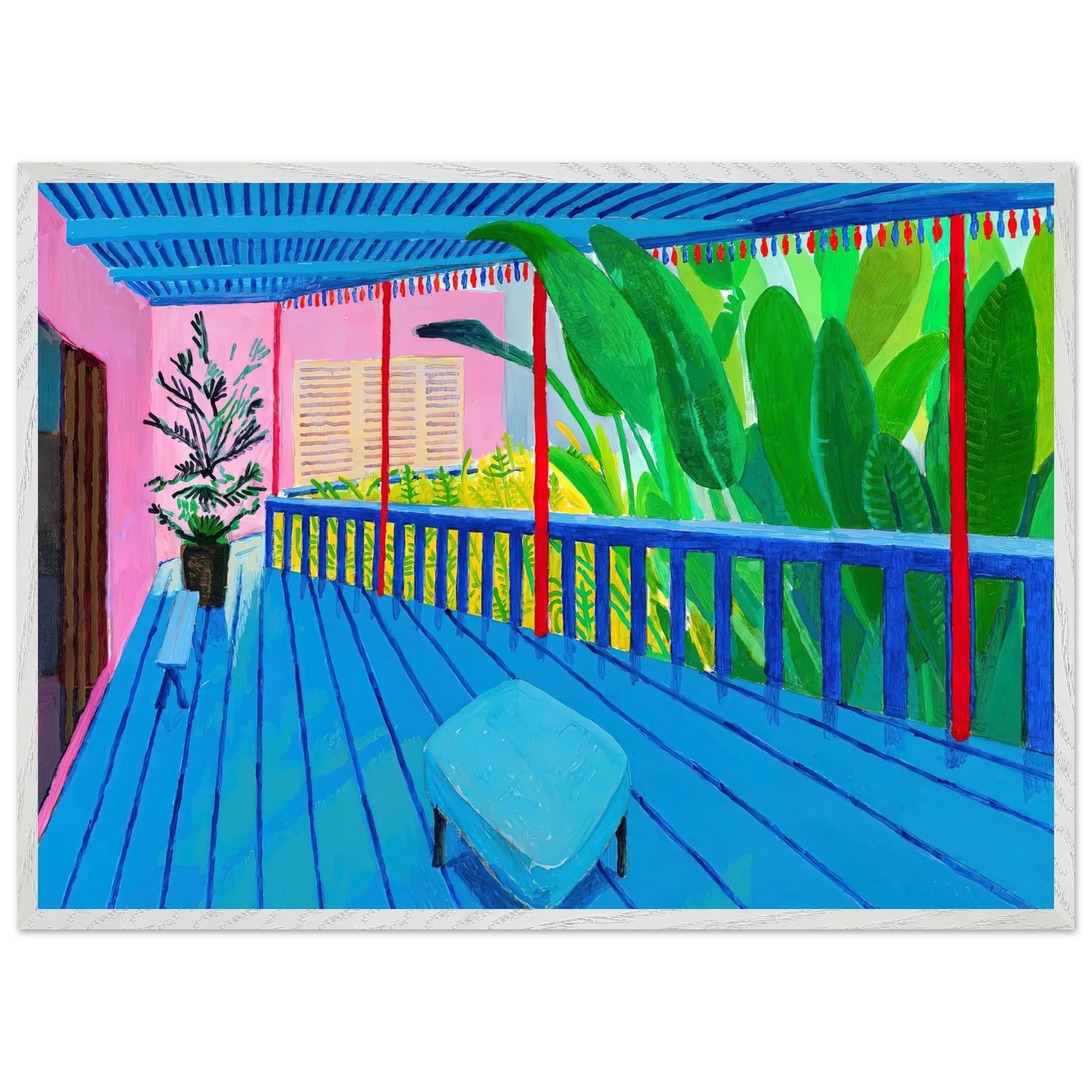 David Hockney - David Hockney Wall art - 50x70 cm / 20x28 inches - Premium Wooden Framed Poster With Fine Art Paper-canvas - White frame