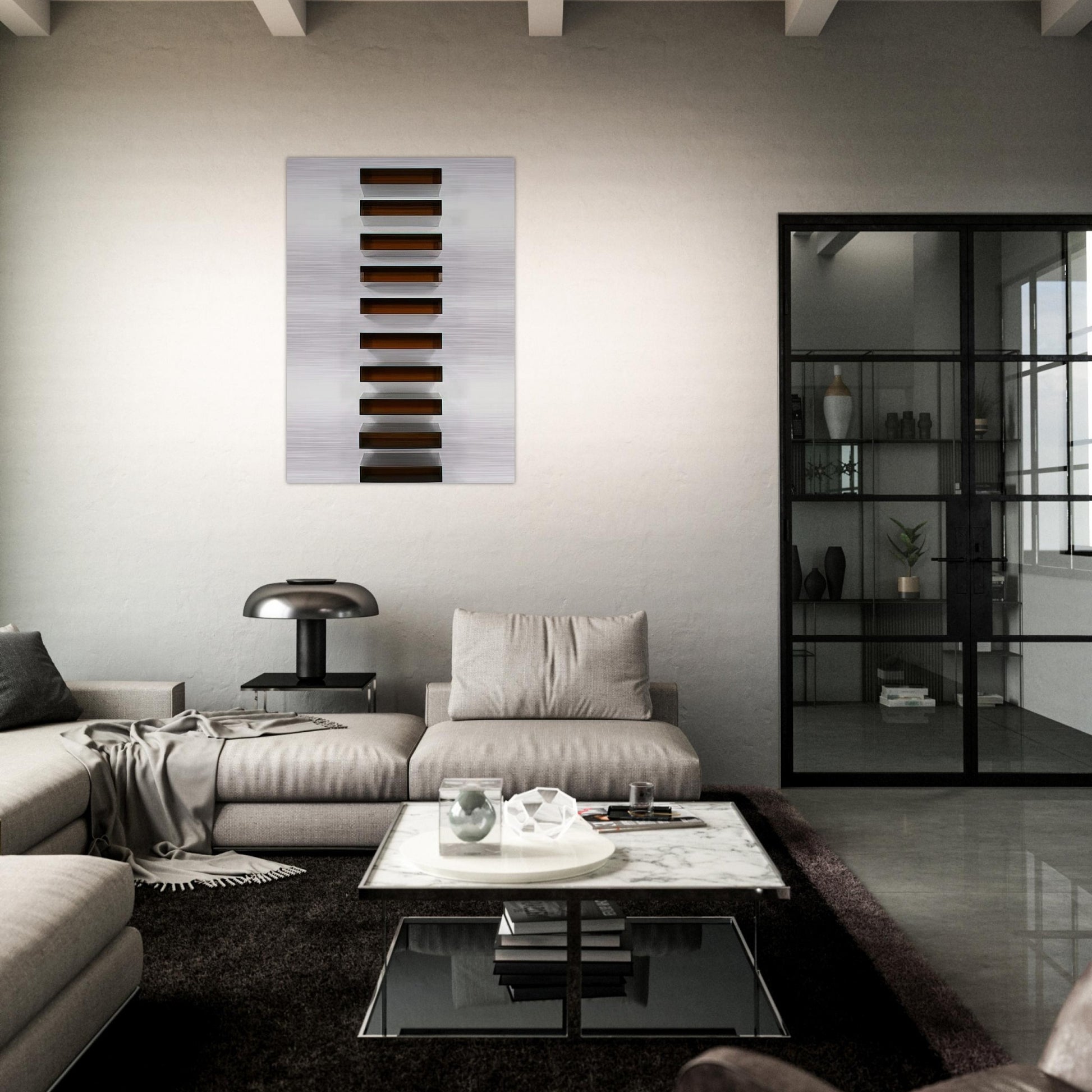 Untitled - 1973 - Donald Judd Brushed Aluminum Print - 70x100 cm / 28x40 inches | Donald Judd Aluminum Print | Donald Judd Prints