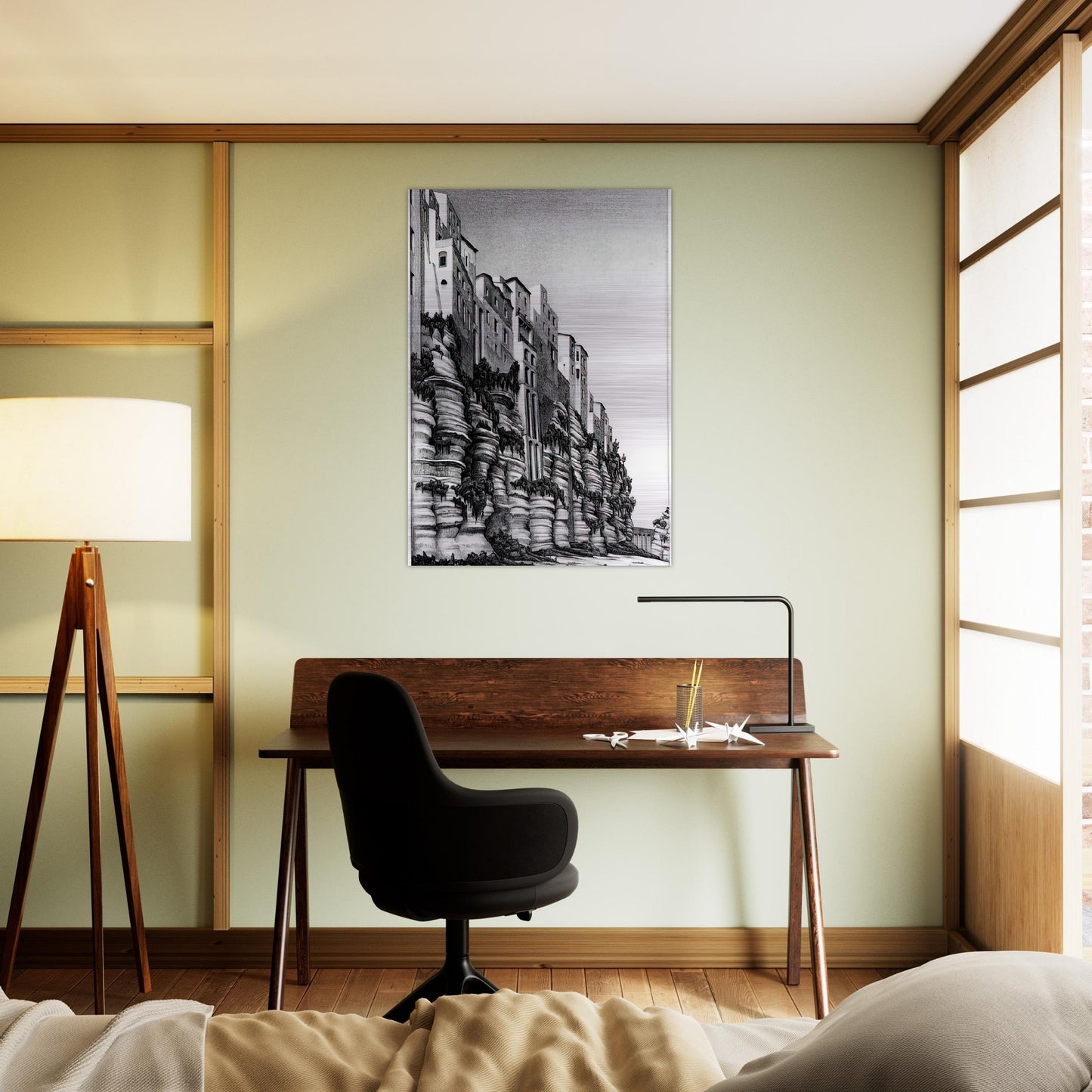 TROPEA CALABRIA - MC Escher Brushed Aluminum Print - 70x100 cm / 28x40 inches | MC Escher Aluminum Print | MC Escher Prints