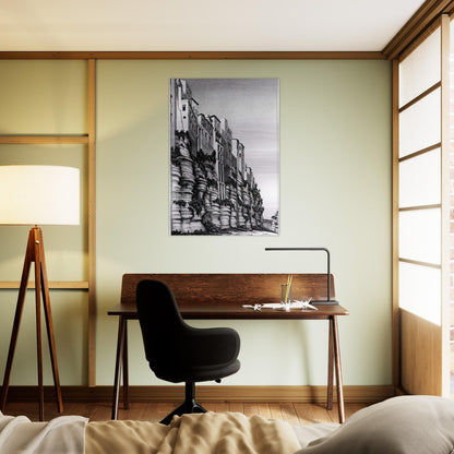 TROPEA CALABRIA - MC Escher Brushed Aluminum Print - 70x100 cm / 28x40 inches | MC Escher Aluminum Print | MC Escher Prints