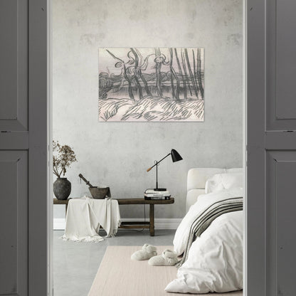A Row of Bare Trees - Vincent van Gogh Brushed Aluminum Print - 70x100 cm / 28x40 inches | Vincent van Gogh Aluminum Print | Vincent van Gogh Prints
