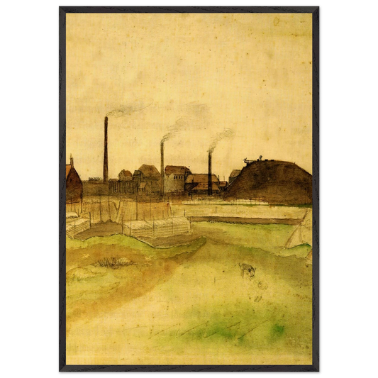 Coalmine in the Borinage - Vincent van Gogh 70x100 cm / 28x40 inches Framed Art Print – Black Wooden Frame