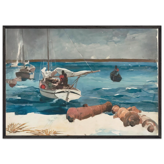 NASSAU 1899 - Winslow Homer 70x100 cm / 28x40 inches Framed Art Print – Black Wooden Frame