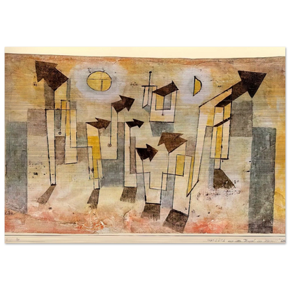 WALL PAINTING FROM THE TEMPLE OF LONGING 1922 - Paul Klee Brushed Aluminum Print - 70x100 cm / 28x40 inches | Paul Klee Aluminum Print | Paul Klee Prints