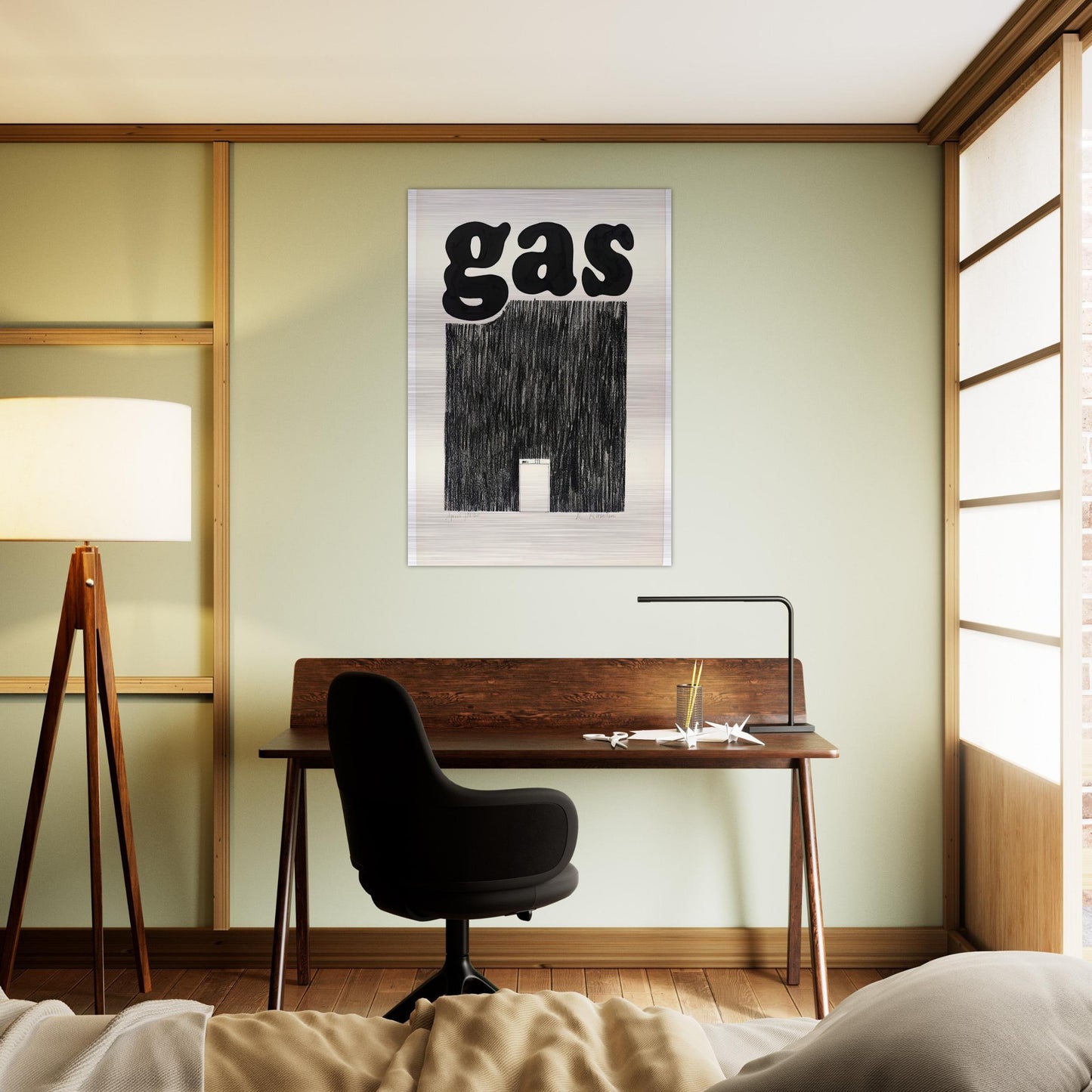 GAS 1962 - Edward Ruscha Brushed Aluminum Print - 70x100 cm / 28x40 inches | Edward Ruscha Aluminum Print | Edward Ruscha Prints