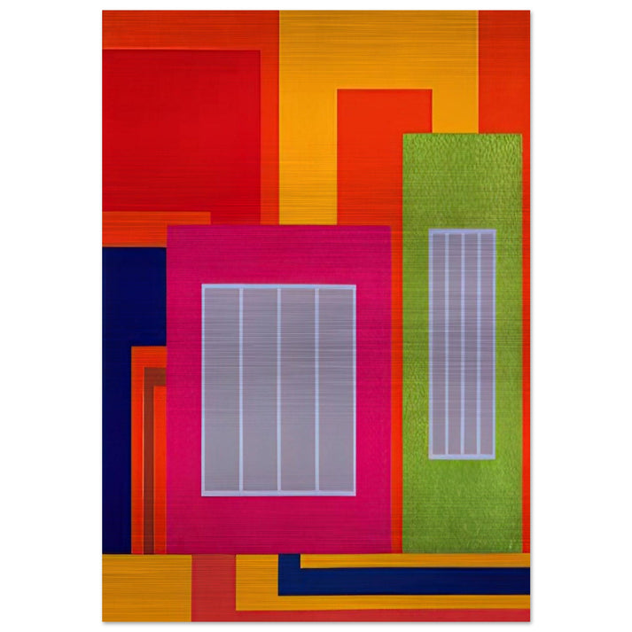 Joy Pop - 1998 - Peter Halley Brushed Aluminum Print - 70x100 cm / 28x40 inches | Peter Halley Aluminum Print | Peter Halley Prints