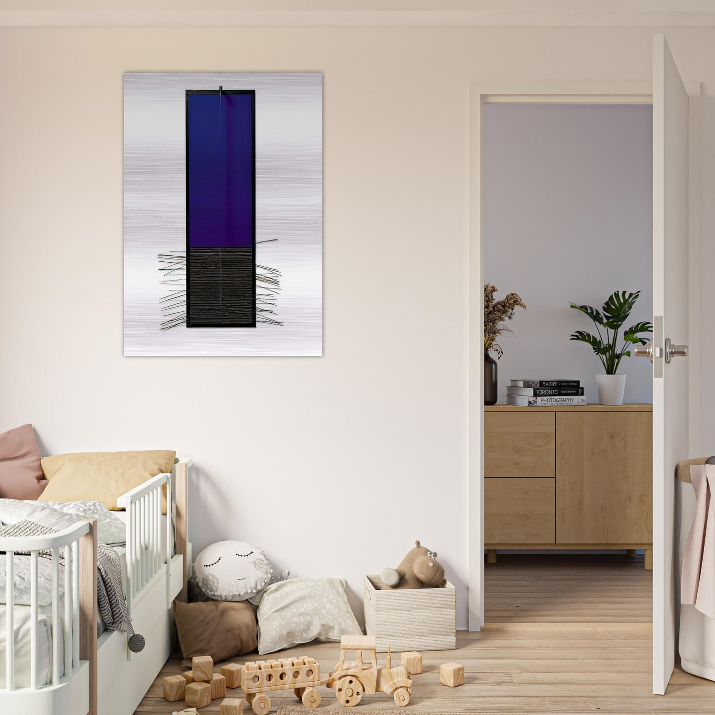 BLEU VERTICAL - Jesus Rafael Soto Brushed Aluminum Print - 70x100 cm / 28x40 inches | Jesus Rafael Soto Aluminum Print | Jesus Rafael Soto Prints