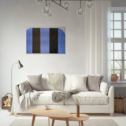 BLUE BLACK FIVE PANEL ZONE PAINTING 1998 - Robert Mangold Brushed Aluminum Print - 70x100 cm / 28x40 inches | Robert Mangold Aluminum Print | Robert Mangold Prints