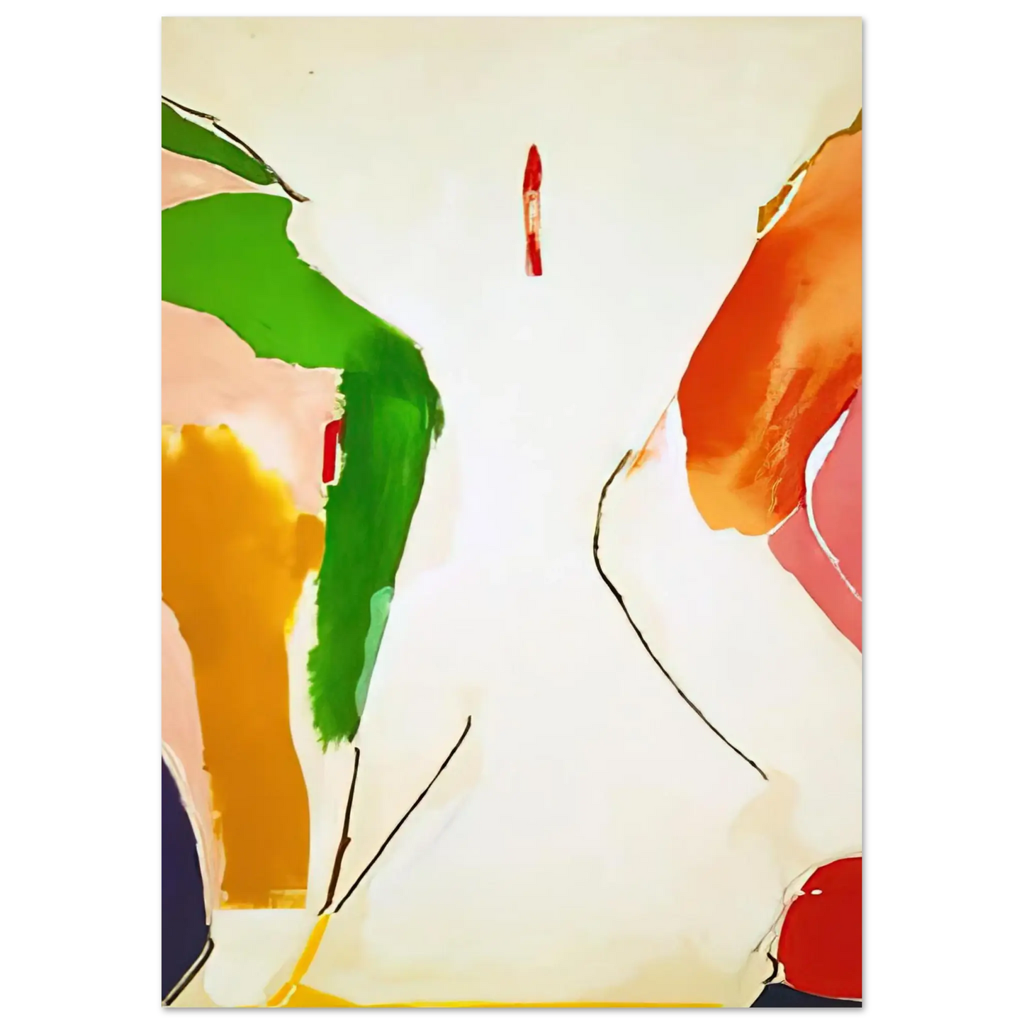 Helen Frankenthaler - Living Edge - 1973 Wall art - 27x35 cm / 11x14 Inches - Premium Wooden Framed Poster With Fine Art Paper - White frame