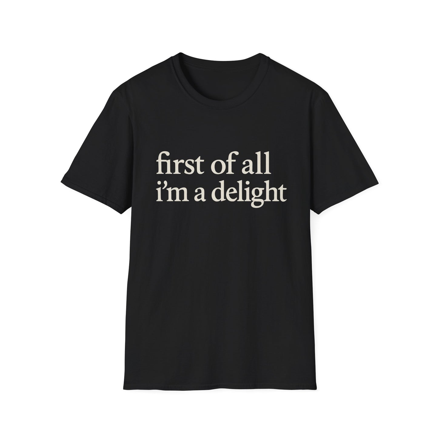 „Zuallererst bin ich eine Freude“-Shirt, lustiges T-Shirt mit Spruch für Frauen, freches T-Shirt mit witzigem Grafikdruck, Geschenkidee für die beste Freundin