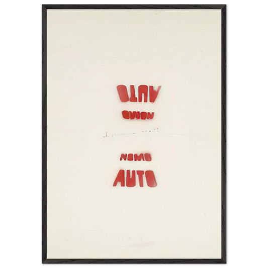 AUTO NOMO I VEDENTI 1979 - Alighiero Boetti 70x100 cm / 28x40 inches Framed Art Print – Black Wooden Frame
