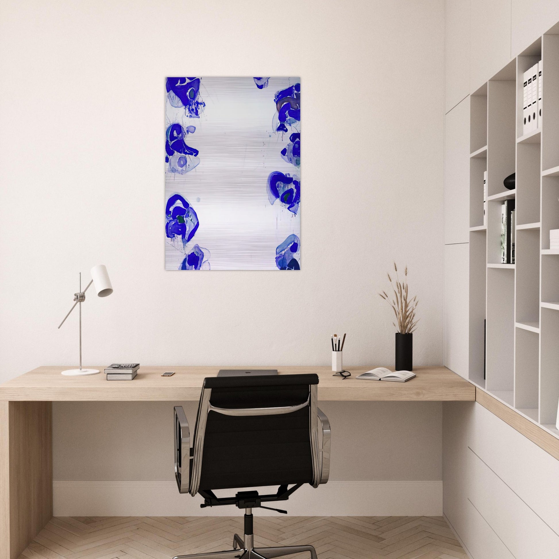 Blue Balls - Sam Francis Brushed Aluminum Print - 70x100 cm / 28x40 inches | Sam Francis Aluminum Print | Sam Francis Prints