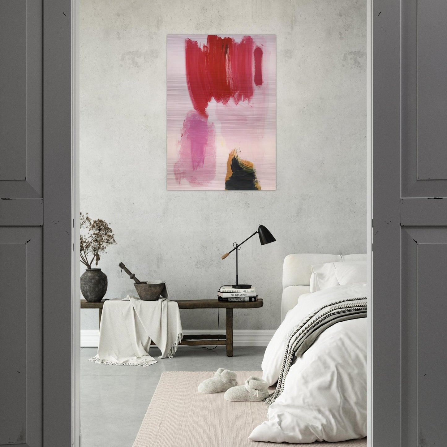 Delirious Pink - Hans Hofmann Brushed Aluminum Print - 70x100 cm / 28x40 inches | Hans Hofmann Aluminum Print | Hans Hofmann Prints