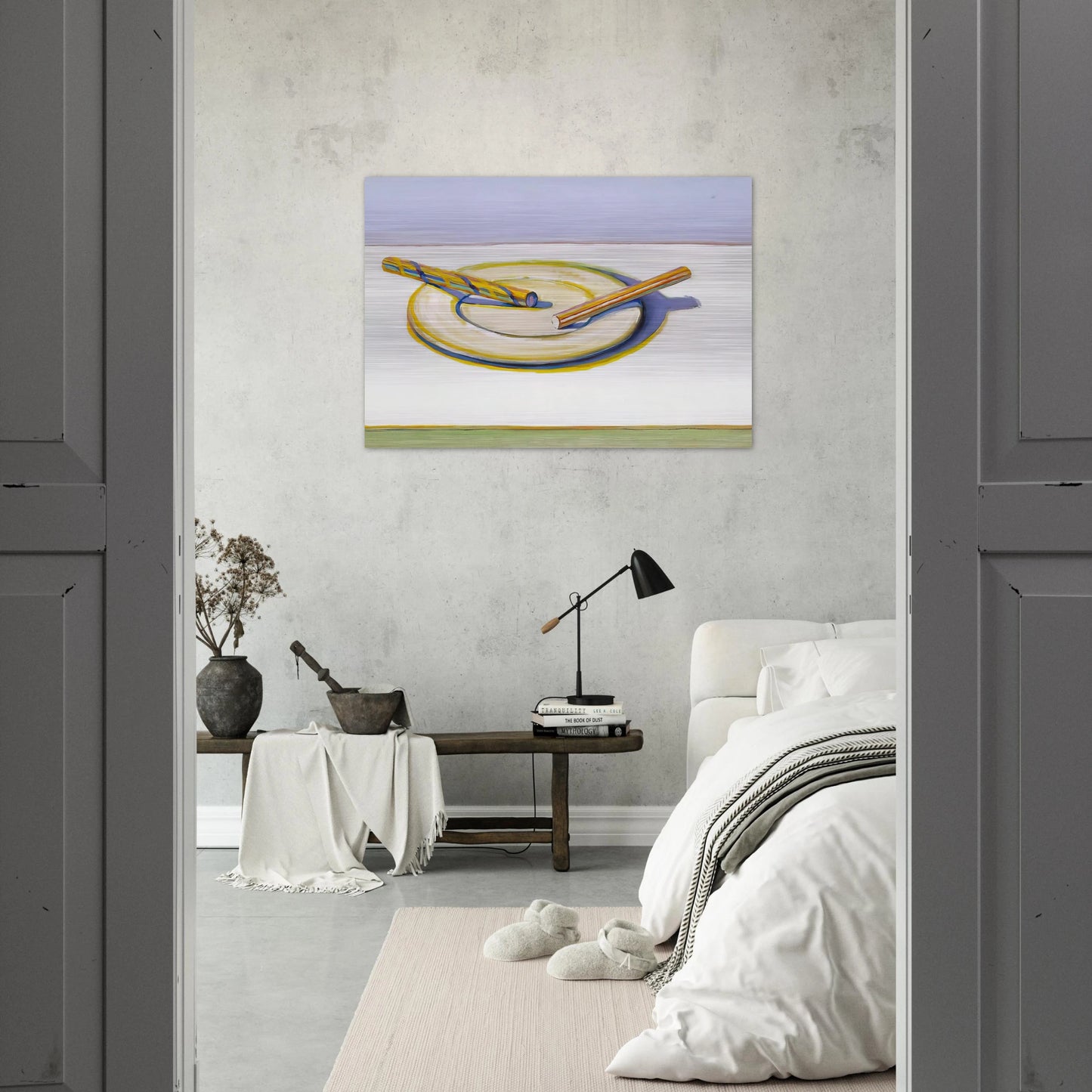 Two Candy Sticks - 2004 - Wayne Thiebaud Brushed Aluminum Print - 70x100 cm / 28x40 inches | Wayne Thiebaud Aluminum Print | Wayne Thiebaud Prints