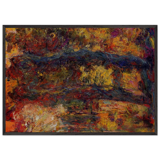The Japanese Bridge 5 - claude monet 70x100 cm / 28x40 inches Framed Art Print – Black Wooden Frame