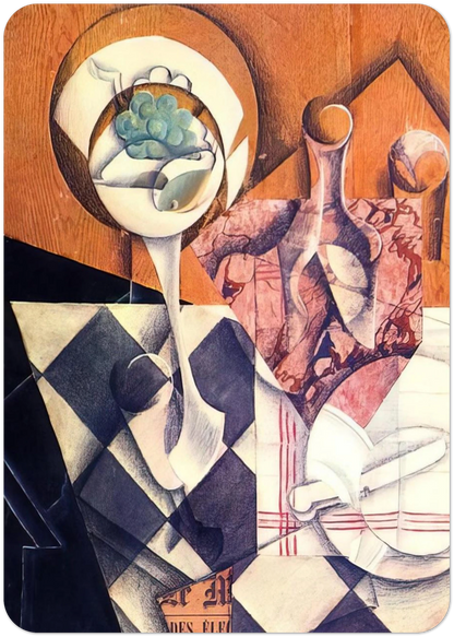 FRUIT BOWL WITH BOTTLE 1914 By Juan Gris Pack of 10 Post Cards | Juan Gris Post Cards | A6 (10.5 x 14.8 cm) - 4.1 x 5.8 inches