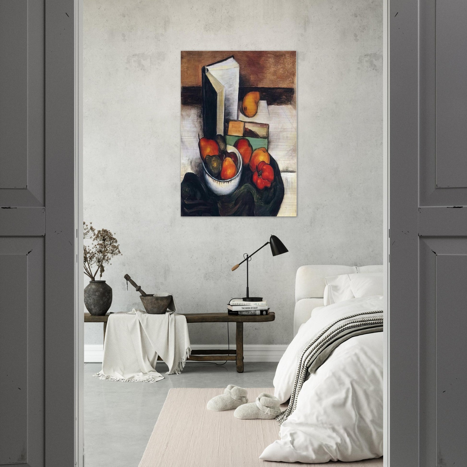 STILL LIFE WITH FRUIT AND VEGETABLES - Thomas Hart Benton Brushed Aluminum Print - 70x100 cm / 28x40 inches | Thomas Hart Benton Aluminum Print | Thomas Hart Benton Prints