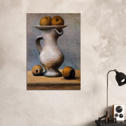 Still life with pitcher and apples - Pablo Picasso Brushed Aluminum Print - 70x100 cm / 28x40 inches | Pablo Picasso Aluminum Print | Pablo Picasso Prints