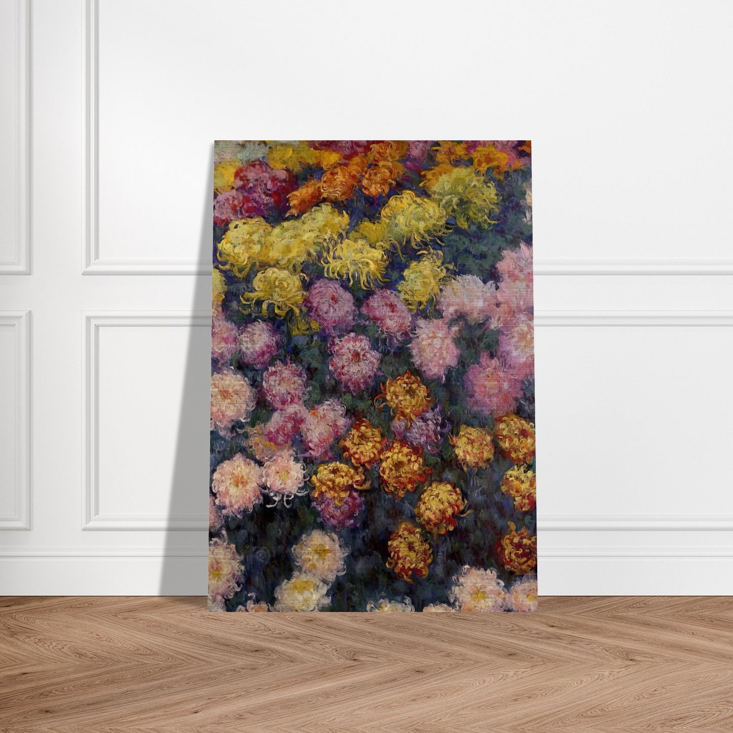 Bed of Chrysanthemums - claude monet Brushed Aluminum Print - 70x100 cm / 28x40 inches | claude monet Aluminum Print | claude monet Prints