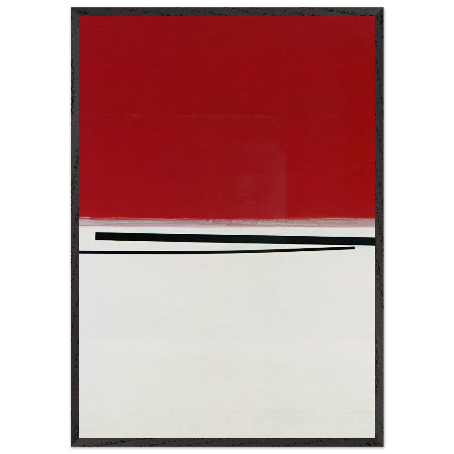 SQUARE MOTIF IN WHITE AND INDIAN RED 1960 - Victor Pasmore 70x100 cm / 28x40 inches Framed Art Print – Black Wooden Frame