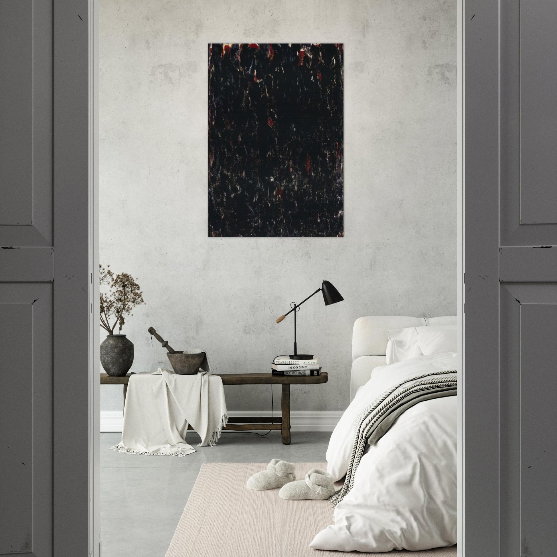 Untitled  Black Clouds  - Sam Francis Brushed Aluminum Print - 70x100 cm / 28x40 inches | Sam Francis Aluminum Print | Sam Francis Prints