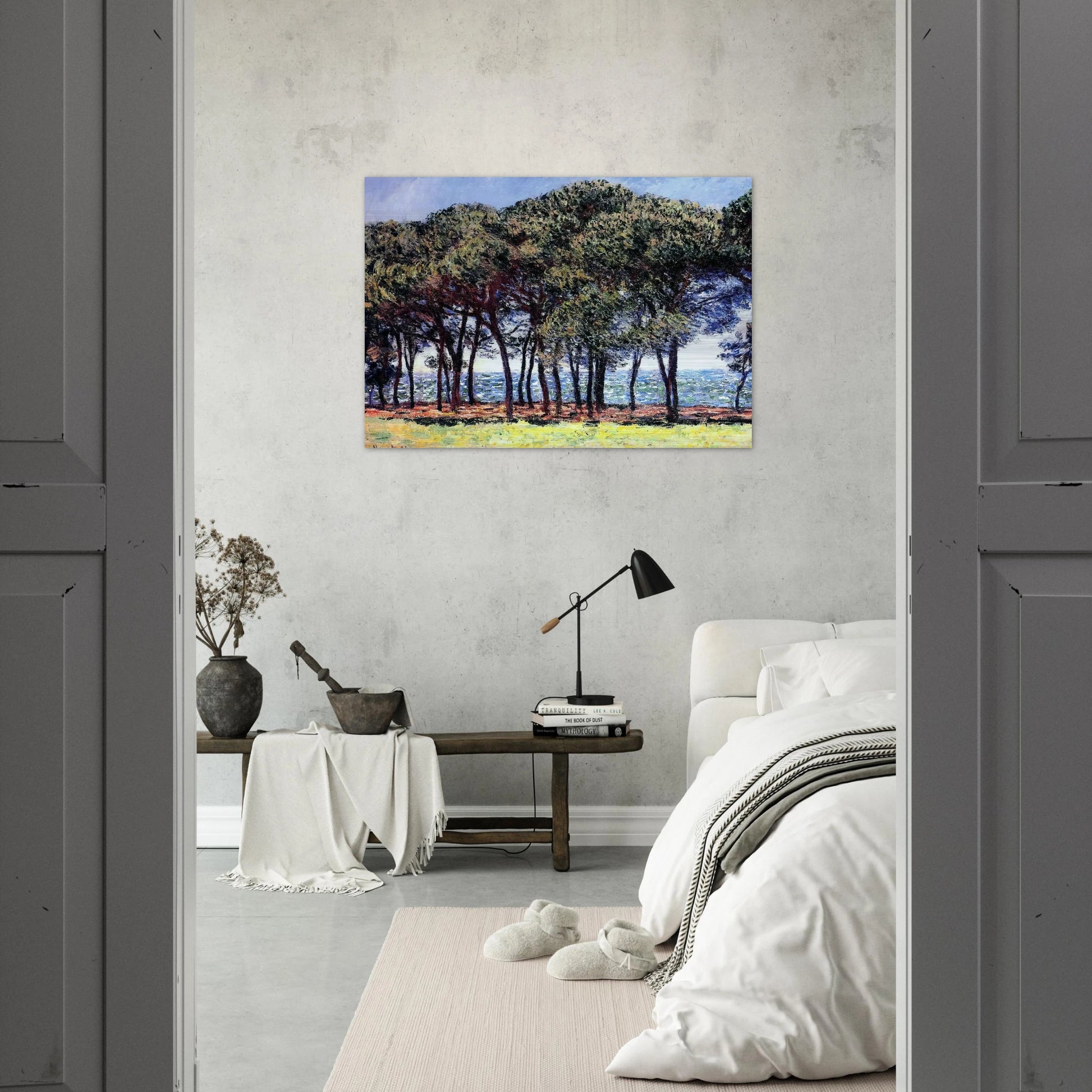 Pine Trees, Cap d'Antibes - claude monet Brushed Aluminum Print - 70x100 cm / 28x40 inches | claude monet Aluminum Print | claude monet Prints
