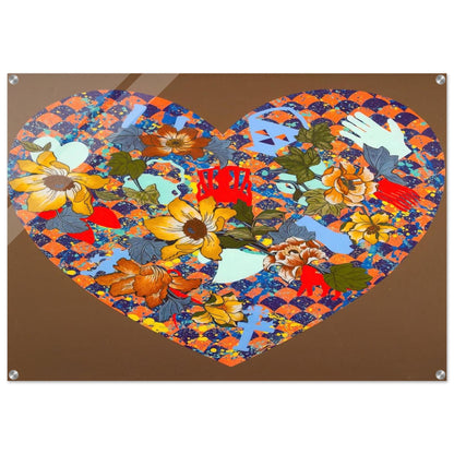 Our Stenciled Heart - 2008 - Miriam Schapiro Acrylic Print - 70x100 cm / 28x40″ inches