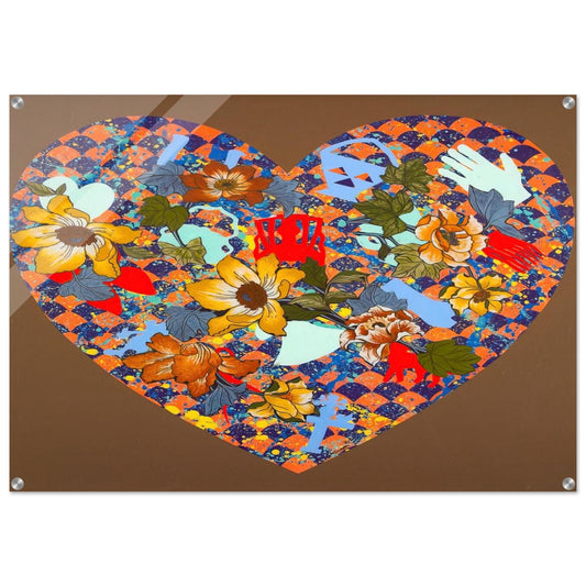 Our Stenciled Heart - 2008 - Miriam Schapiro Acrylic Print - 70x100 cm / 28x40″ inches