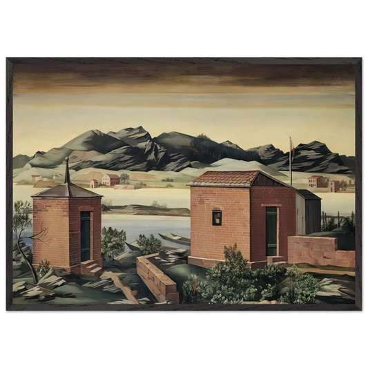Imbarcadero a Zurigo - 1927 - Julius Bissier 70x100 cm / 28x40 inches Framed Art Print – Black Wooden Frame